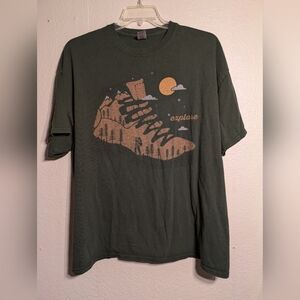 gildan Green Graphic T-Shirt with Explore Design 2 Xl Pre-owned